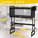 Aizoe Black Dish Drying Rack 25.6 inch, Over The Sink Dish Drying Rack Small for Kitchen Counter Multiple Dishes Flatware & Utensil Storage