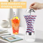 Aizoe Straw Dispenser for Standard Size Drinking Straws, Acrylic Plastic Straw Holder for Counter with Lid